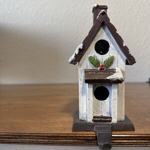 Birdhouse Stocking Hanger Christmas Cast Iron